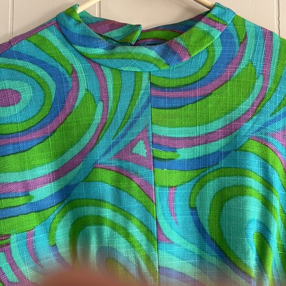 Vintage Handmade 60s Mod Mini Dress - Picture 2 of 13